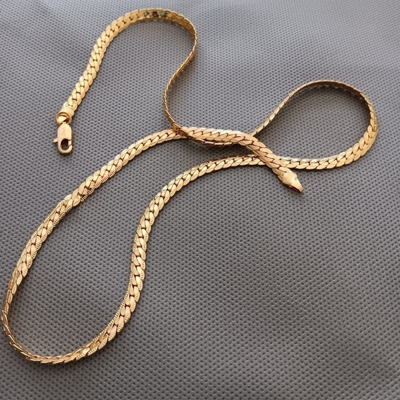 24k Plated Gold Chain Necklace approx. 18" - Picture 1 of 5